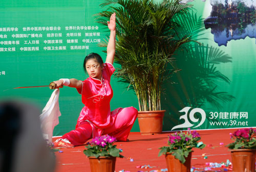 中医中药中国行南京站启动活动现场特色表演